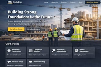 build contractor, construction, roofing, hvac, electrician, plumbing website
