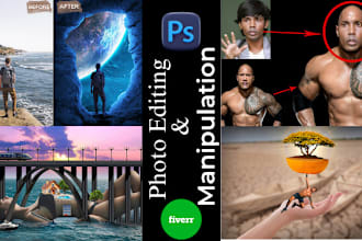 do photo editing, photo background removal, photoshop manipulation, modify text