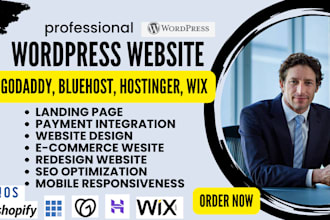 wordpress website on godaddy, hostinger bluehost siteground ionos, wix ecommerce