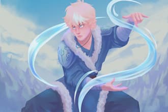draw any character you want in a semirealistic art style