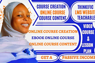 create ebook online course, content writing, lesson plan, online course creation