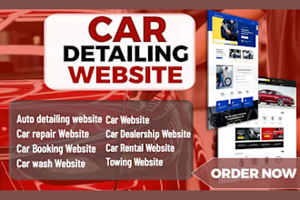 build car detailing and auto detailing website, car dealership, car wash website