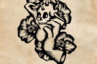 create awesome old school tattoo style design