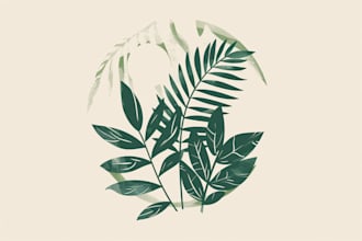 design hand drawn botanical boho minimalist logo