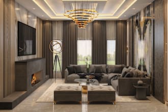 do architectural interior design of house, 3d modelling, realistic rendering