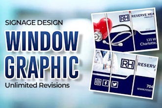 design creative and unique shopfront or window graphics, stickers design