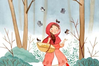 paint a watercolor childrens story book illustration