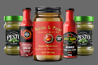 do label for sauce, spice, ketchup, seasoning, salsa, rub, sea moss, candle, jar