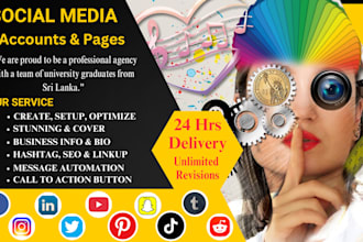 create and optimize professional social media accounts in 24 hours