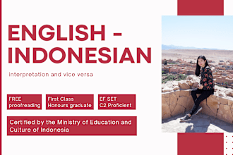 interpret phone calls, meetings, speeches, etc for english and bahasa indonesia