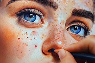 draw realistic digital oil painting portrait