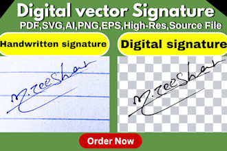 make digital vector signature from handwritten signature
