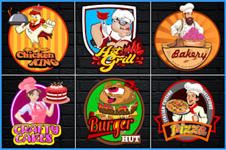 design bar, coffee shop, bbq, bakery, cafe and restaurant logo
