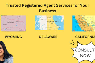 provide you registered agent services for delaware, wyoming and california
