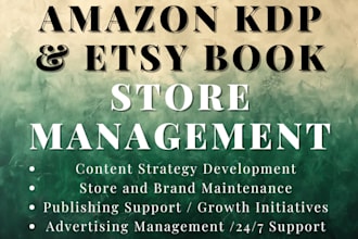 manage your book brands and stores on amazon KDP and etsy