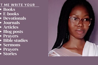 write christian articles and ghostwrite your books, ebooks, devotionals, journal
