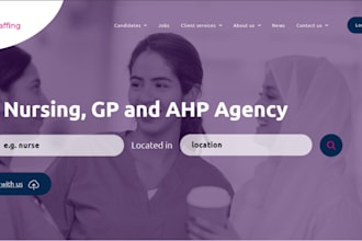 design dynamic healthcare staffing agency website homecare recruitment website