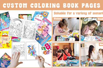 create cute custom coloring book pages activity books and illustration