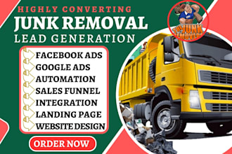 generate junk removal leads junk removal website landing page handyman website