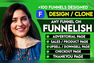 clone your sales landing, product, and checkout page in funnelish