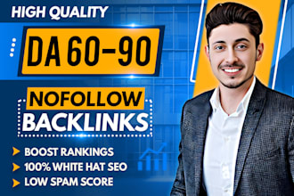 make da 50 to 90 nofollow SEO backlinks for link building with google ranking