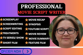 turn your fiction novel to screenplay writing, movie script, feature film script