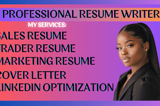write sales IT resume, marketing resume, trade resume, cover letter, linkedin