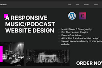 create a music website, podcast website for artists on hostinger, wordpress, wix