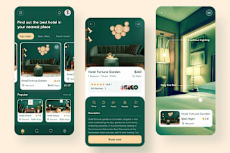 develop hotel booking app, room finder app, booking app with admin panel