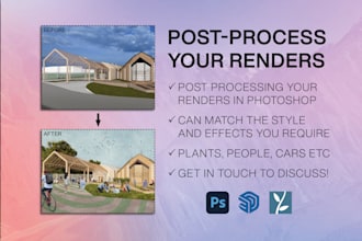 post process your architectural visuals using photoshop