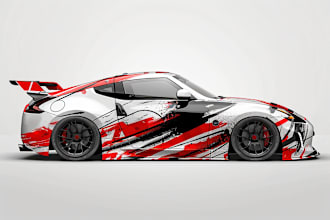 do itasha car wrap design, racing car wrap