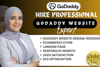 design godaddy website redesign godaddy website landing page onpage seo setup