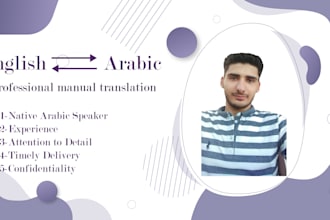 do professional 1500 word english and arabic manual translation