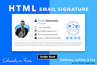 make a modern HTML email signature for apple, gmail and outlook