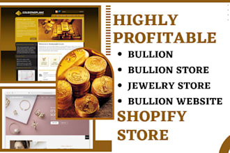 design bullion shopify store jewelry website bullion gold dropshipping store