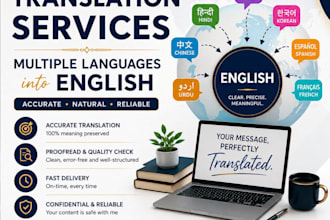 provide translation of multiple languages into english