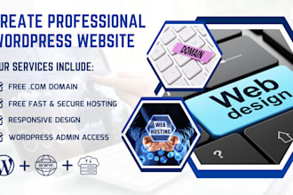 create responsive wordpress website with free hosting and tld domain