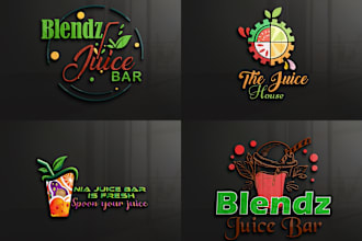 design fresh juice bar, smoothies and cafe restaurants logo