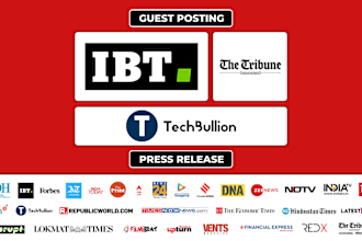 do guest posting, press release on ibtimes, tribune india and tech bullion