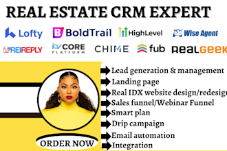 design lofty crm website boldtrail kvcore automation landing page gohighlevel