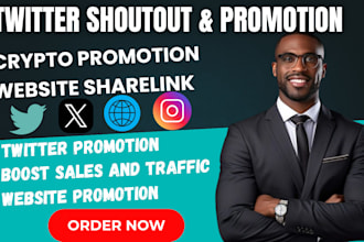 twitter shoutout website sharelink promote fbig yt to active 100m audience users