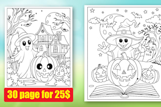 illustrate coloring book page for kids and adults and  KDP