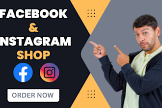 set up instagram shopping, facebook shop and integrate with shopify, etsy store