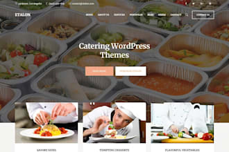 design catering website, restaurant website, food truck website catering website