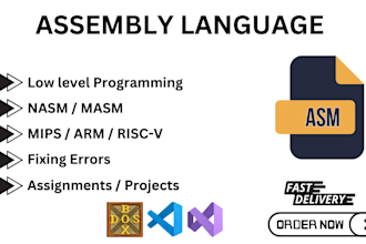 do x86, mips, nasm, masm assembly ,c language tasks