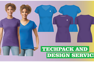 do t shirt and polo shirt design and techpack for clothing business