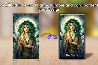 add name, number and border for your tarot, oracle cards