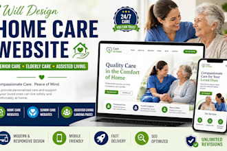 home care website senior care website elderly care assisted living landing page