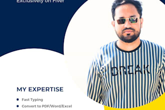 do typing job, convert PDF to word and word to PDF