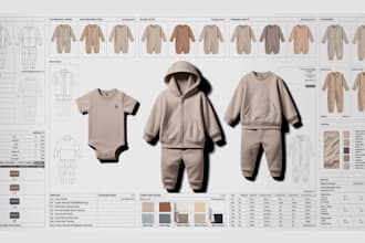 create baby clothing tech pack and kids wear fashion tech pack